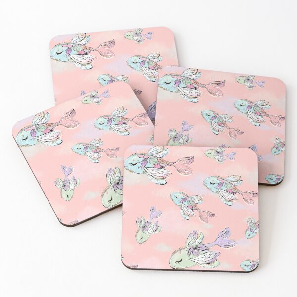 Item preview, Fancy Flying Fishes in a Pink Cloudy Sky designed and sold by KaramfilaS.