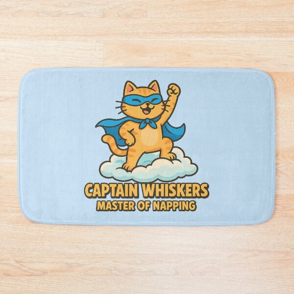 Item preview, Captain Whiskers – Master of Napping Superhero Cat designed and sold by Bratak.