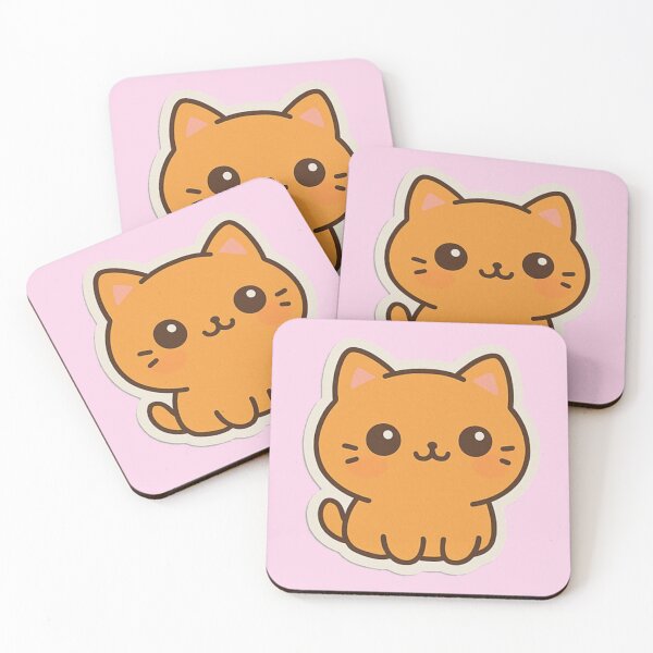 Item preview, Copia de Kawaii Orange Cat – Cute Aesthetic Sticker designed and sold by sfmstro.