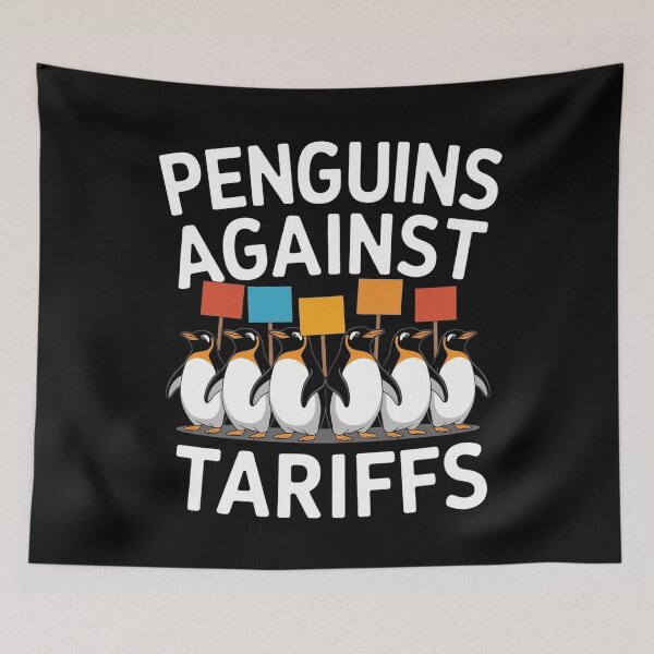 Item preview, Penguin Protest Against Tariffs Funny Penguin Tariff designed and sold by Redgiant87x.