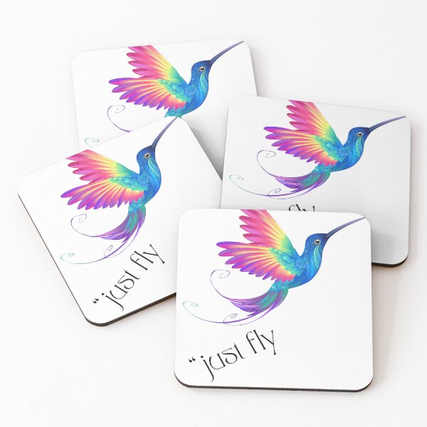 Item preview, Just Fly - Vibrant Rainbow Hummingbird Art for Free Spirits designed and sold by JenniferCreaArte .