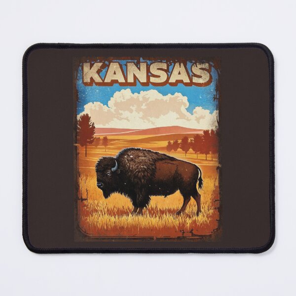 Item preview, Vintage kansas bison wildlife art print designed and sold by PastEcho.
