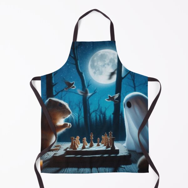 Item preview, cute squirrel and ghost playing chess designed and sold by Dogandesighn.