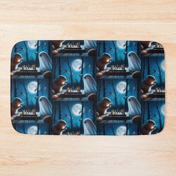 Item preview, cute squirrel and ghost playing chess designed and sold by Dogandesighn.