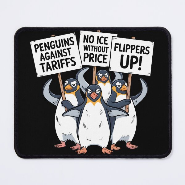 Item preview, Penguins Protest Against Tariffs Funny Penguin Tariff designed and sold by AniArtPL.