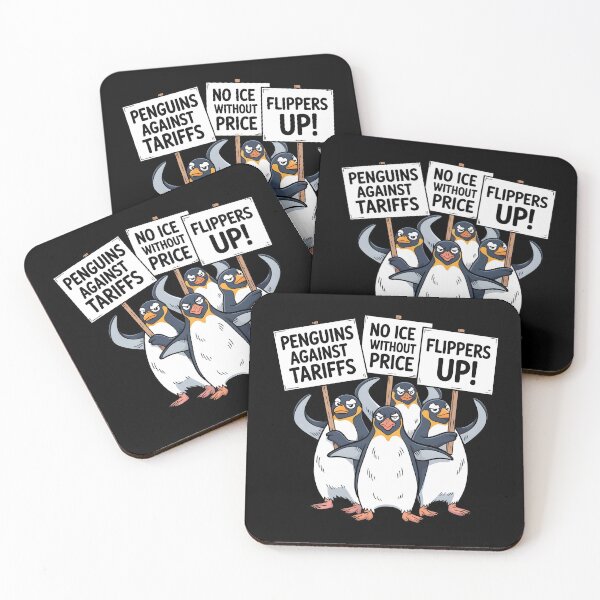 Item preview, Penguins Protest Against Tariffs Funny Penguin Tariff designed and sold by AniArtPL.