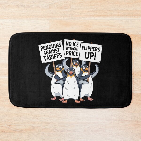 Item preview, Penguins Protest Against Tariffs Funny Penguin Tariff designed and sold by AniArtPL.
