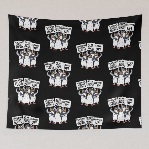 Item preview, Penguins Protest Against Tariffs Funny Penguin Tariff designed and sold by AniArtPL.