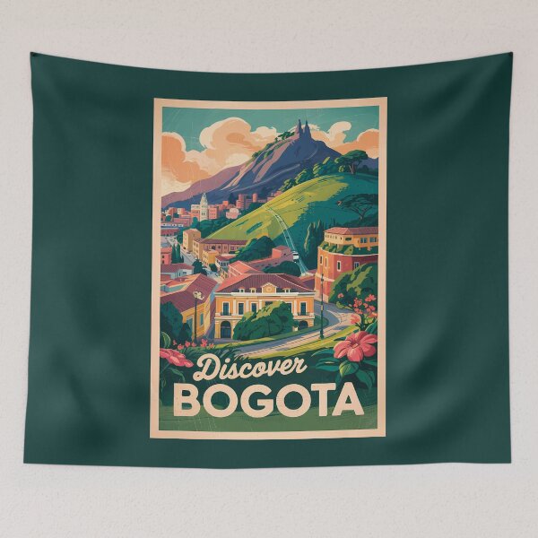 Item preview, Bogota Colombia Travel Art Vintage designed and sold by KrisSidDesigns.