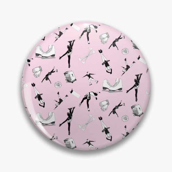 Item preview, Figure Skating Female Silhouettes and Accessories on Pastel Pink designed and sold by PD-Skating.