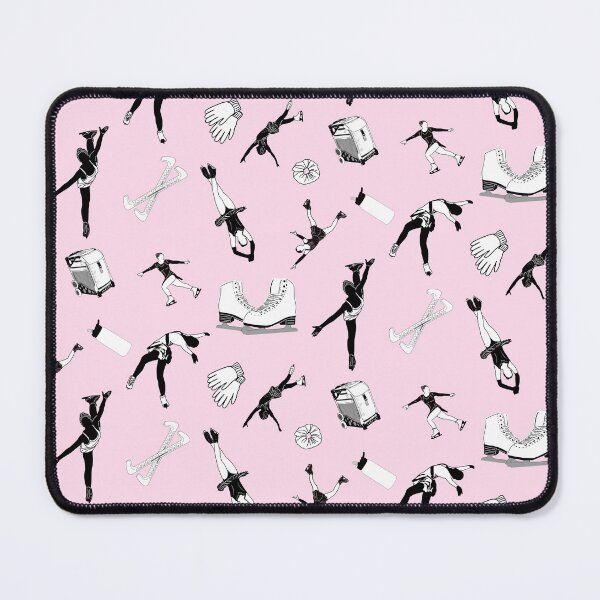 Item preview, Figure Skating Female Silhouettes and Accessories on Pastel Pink designed and sold by PD-Skating.