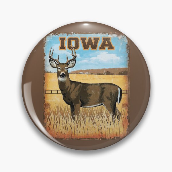 Item preview, Iowa white-tailed deer vintage poster designed and sold by PastEcho.