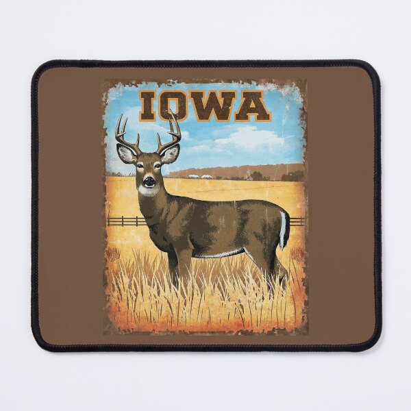 Item preview, Iowa white-tailed deer vintage poster designed and sold by PastEcho.