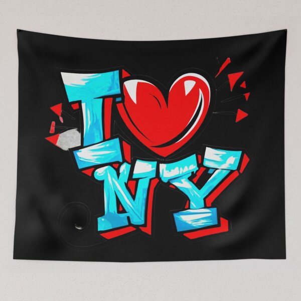 Item preview, I Love NY Airbrush Graffiti Design designed and sold by SteezeeStore.