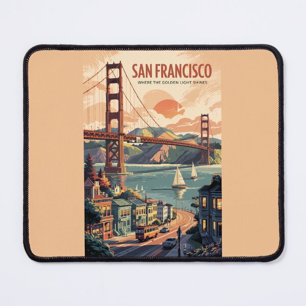 Item preview, San Francisco California Skyline Travel Art Vintage designed and sold by KrisSidDesigns.