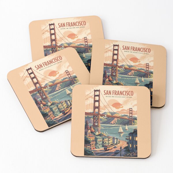 Item preview, San Francisco California Skyline Travel Art Vintage designed and sold by KrisSidDesigns.