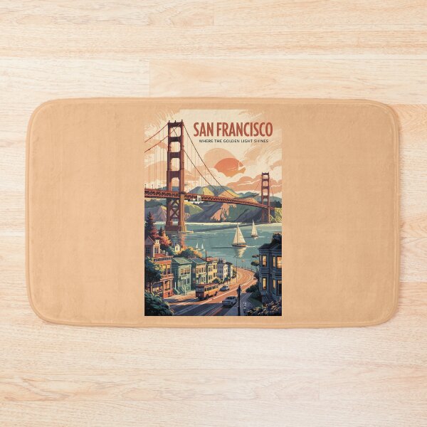 Item preview, San Francisco California Skyline Travel Art Vintage designed and sold by KrisSidDesigns.