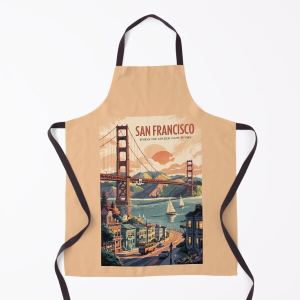 Item preview, San Francisco California Skyline Travel Art Vintage designed and sold by KrisSidDesigns.