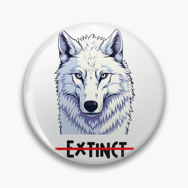 Item preview, White Direwolf illustration with not extinct text designed and sold by EmeraldeaArt.
