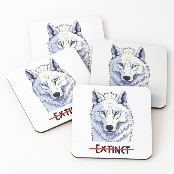 Item preview, White Direwolf illustration with not extinct text designed and sold by EmeraldeaArt.