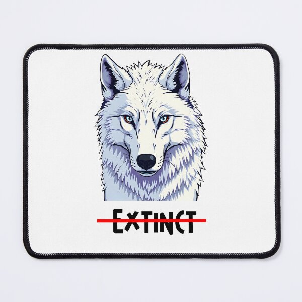 Item preview, White Direwolf illustration with not extinct text designed and sold by EmeraldeaArt.
