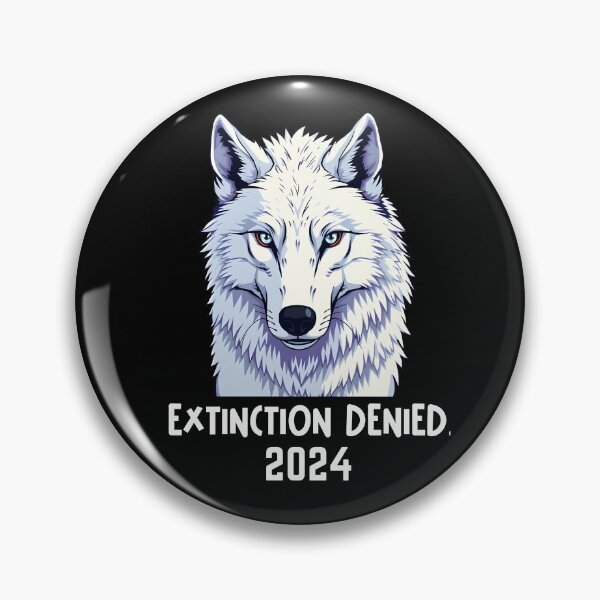 Item preview, Direwolf Extinction Denied 2024  -in white flat style cutout illustration designed and sold by EmeraldeaArt.