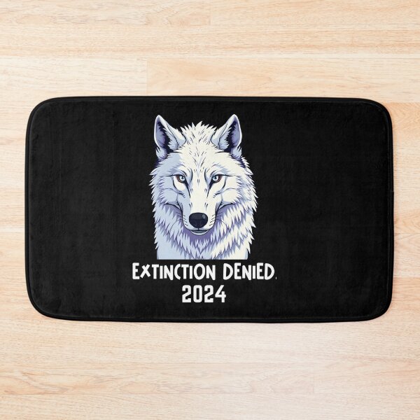 Item preview, Direwolf Extinction Denied 2024  -in white flat style cutout illustration designed and sold by EmeraldeaArt.