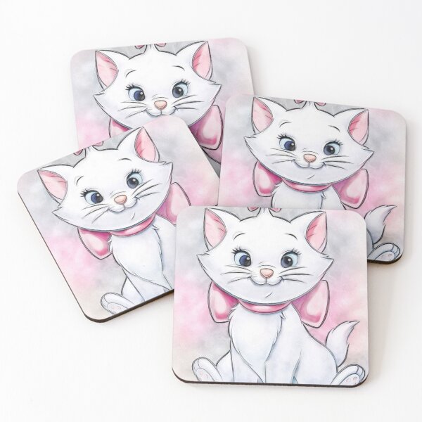 Item preview, “Kawaii Kitten with Blue Eyes – Cute Art with Pink Accessories for Home Decor and Fashion” designed and sold by GagaArtGallery.