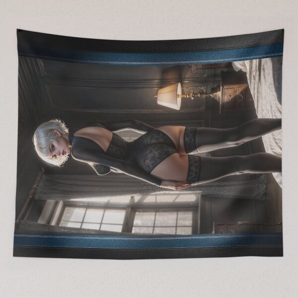 Item preview, A Timeless Portrait of the Mysterious Platinum Blonde Eloise Vanier Sensual AI Concept Art by Xzendor7 designed and sold by Xzendor7 Digital Art Creations.