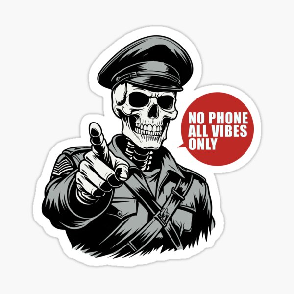 Artikel-Vorschau von Kein Telefon, nur Vibes (Totenkopf-Edition), designt und verkauft von WULFLAND ARTS.