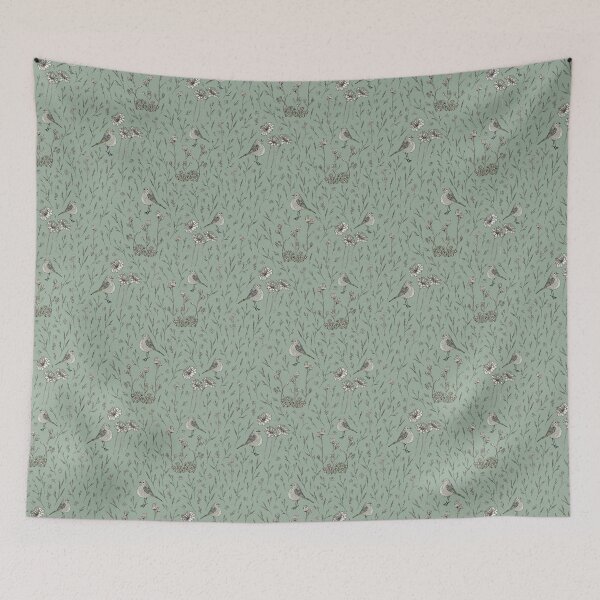 Item preview, Birds in the forest light green designed and sold by cezidesign.