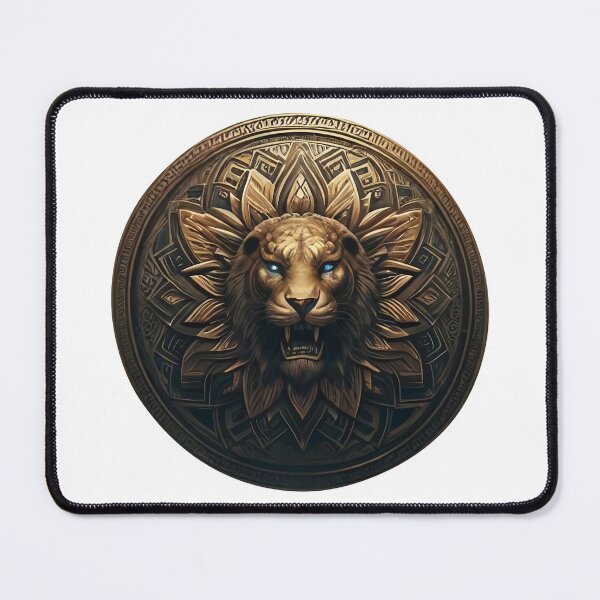 Item preview, ANCIENT BRONZE LION SHIELD (WHITE) designed and sold by Marlon Oseguera.
