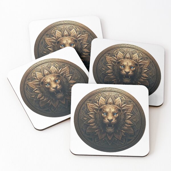 Item preview, ANCIENT BRONZE LION SHIELD (WHITE) designed and sold by Marlon Oseguera.