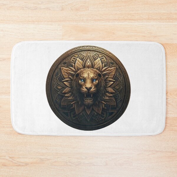 Item preview, ANCIENT BRONZE LION SHIELD (WHITE) designed and sold by Marlon Oseguera.