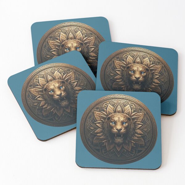 Item preview, ANCIENT BRONZE LION SHIELD (#2B6B86) designed and sold by Marlon Oseguera.