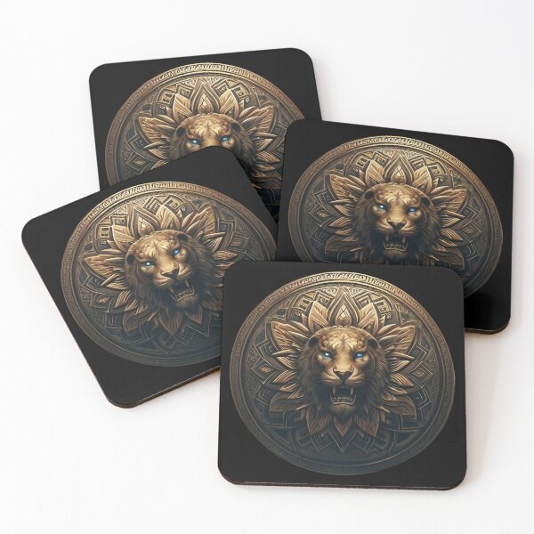 Item preview, ANCIENT BRONZE LION SHIELD (BLACK) designed and sold by Marlon Oseguera.