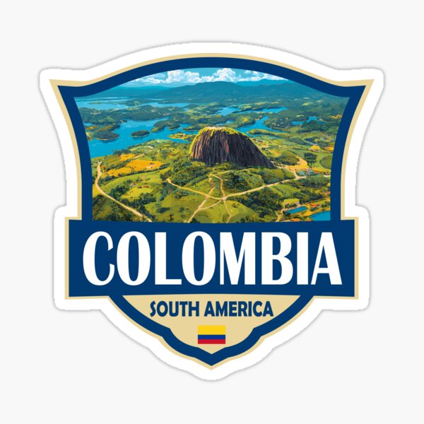 Item preview, Colombia Illustration Retro Badge designed and sold by KrisSidDesigns.