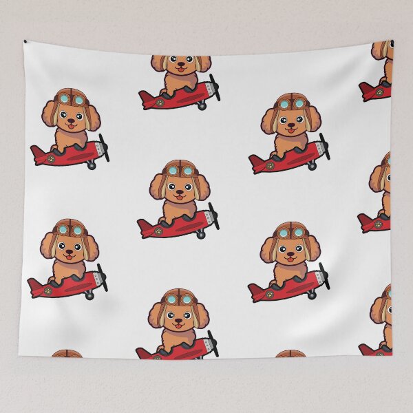 Item preview, Funny Brown Dog is going to fly a vintage airplane designed and sold by Pet Station.