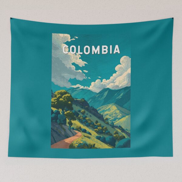 Item preview, Colombia Illustration Travel Art Vintage designed and sold by KrisSidDesigns.
