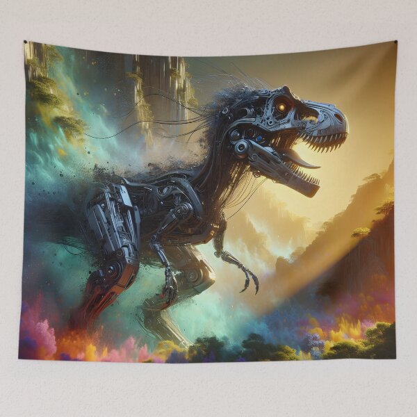 Item preview, Cyber Dinosaur in Nature – Futuristic Beast in a Wild World designed and sold by MagneticArts23.