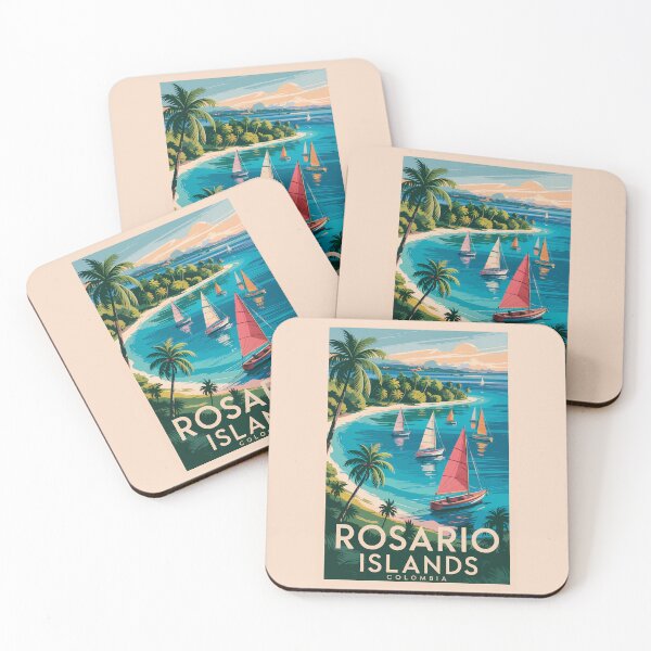 Item preview, Rosario Islands Colombia Illustration Travel Art Vintage designed and sold by KrisSidDesigns.