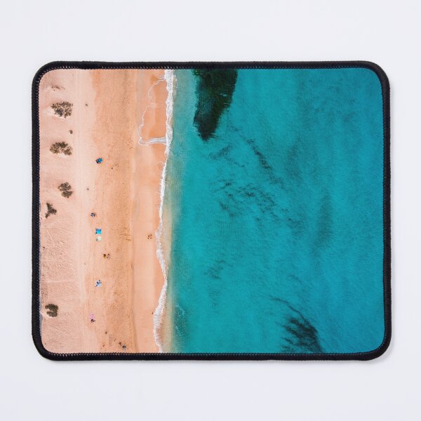 Item preview, Aerial view of beach in Corralejo Park, Fuerteventura, Canary Islands. Corralejo Beach (Grandes Playas de Corralejo) on Fuerteventura, Canary Islands, Spain. Beautiful turquoise water and white sand. designed and sold by Framed Horizons.