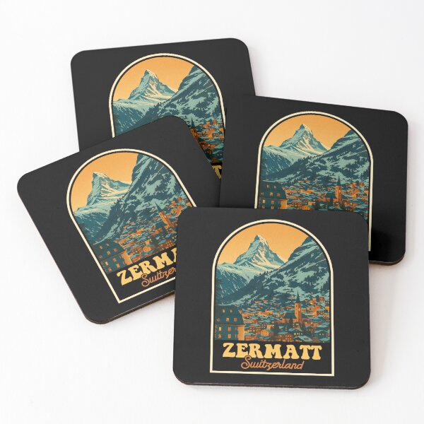 Item preview, Zermatt Vintage Travel Poster  Matterhorn & Swiss Alpine Village Illustration designed and sold by JackCurtis1991.