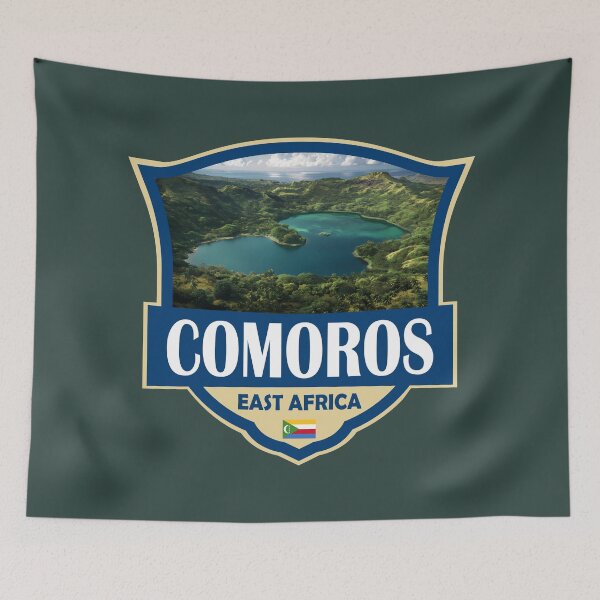 Item preview, Comoros Illustration Retro Badge designed and sold by KrisSidDesigns.