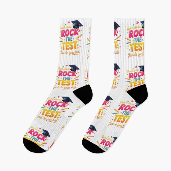 Item preview, Don't Stress: Rock The Test , Just Do Your Best! Motivational School Vibes designed and sold by elynne9.