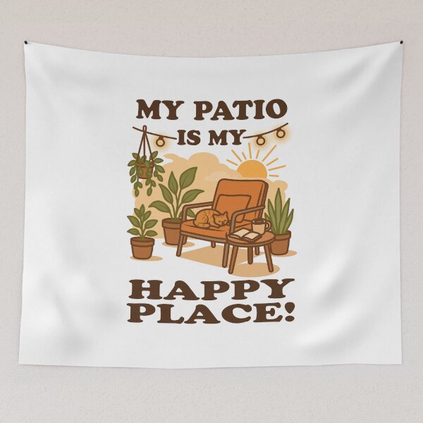Item preview, My Patio Is My Happy Place Cozy Garden Decor Nature Lover Quote designed and sold by MONTRIS.