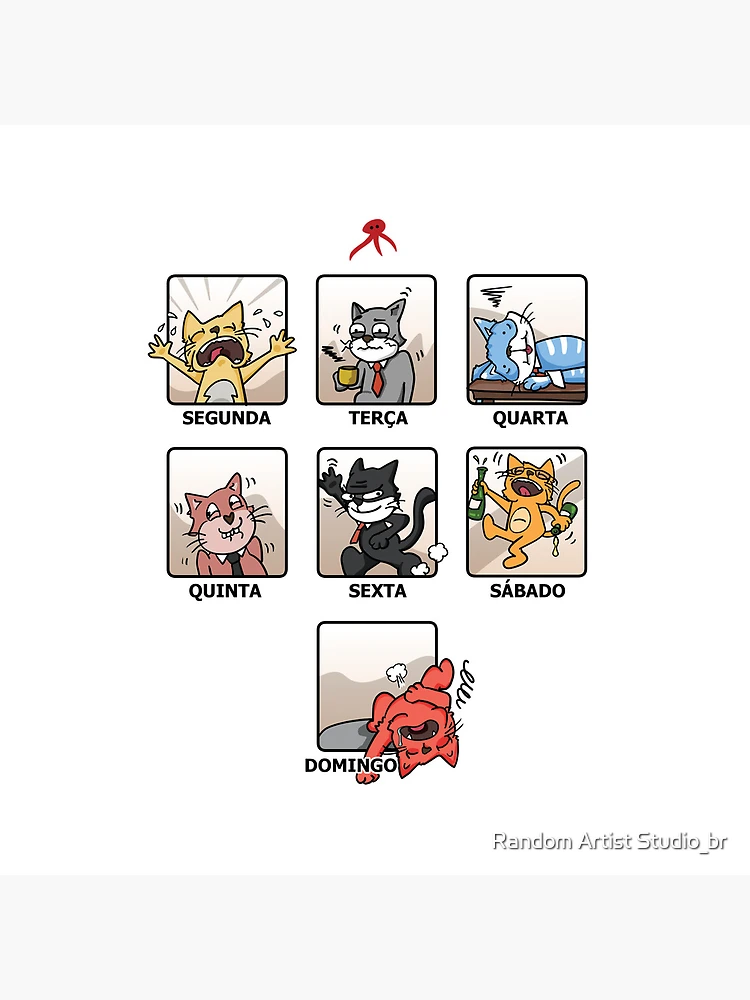 Thumbnail 4 of 4, Clock, Cat Week designed and sold by Random Artist Studio_br.