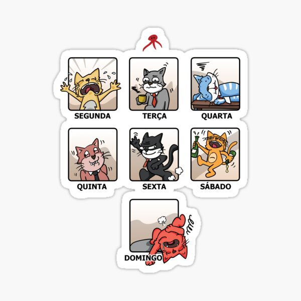 Vista previa del artículo con la obra «Semana del gato», diseñado y vendido por Random Artist Studio_br.