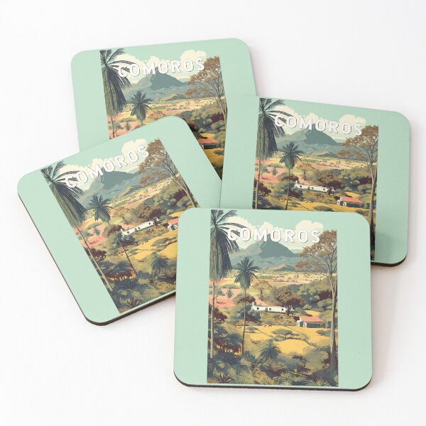 Item preview, Comoros Illustration Travel Art Vintage designed and sold by KrisSidDesigns.