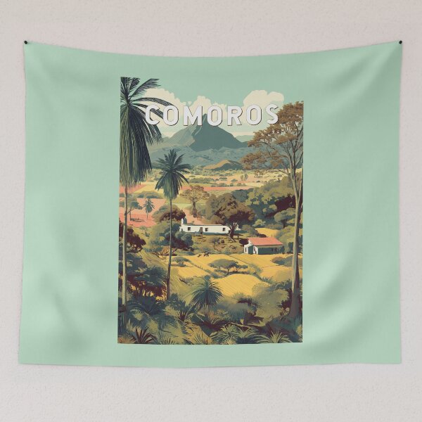 Item preview, Comoros Illustration Travel Art Vintage designed and sold by KrisSidDesigns.